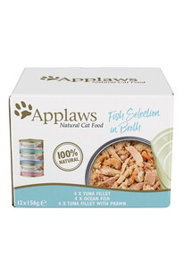 Applaws Cat Tin 12x156g Fish Selection in Broth Multipack