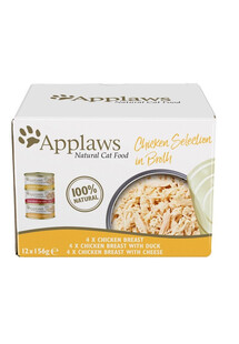 Applaws Cat Tin 12x156g Chicken Selection Broth Multipack