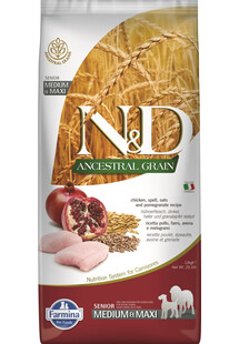 N&D Low Grain Chicken & Pomegranate Senior Medium & Maxi 12 kg