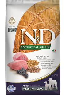 N&D Ancestral grain dog adult Medium&Maxi lamb, spelt, oats, blue 2,5 kg