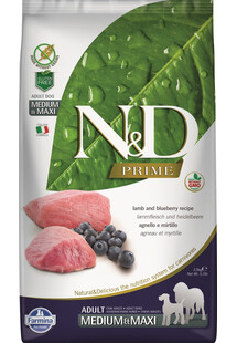 N&D Prime dog adult medium & maxi lamb & blueberry 2,5 kg