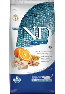 FARMINA N&D Ocean Cat Codfish, Spelt, Oats And Orange Adult 5Kg