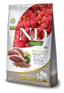 FARMINA N&D Quinoa Dog Neutred Adult Madium & Maxi duck, broccoli & asparagus 2.5 kg kaczka, brokuł i szparagi dla psów po kastracji