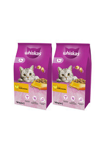 WHISKAS Adult 2x14kg - sucha karma dla kotów z kurczakiem i warzywami