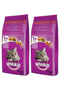 WHISKAS Adult 2x14kg - sucha karma dla kotów z tuńczykiem i warzywami