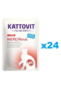 KATTOVIT Feline Diet Niere/Renal Beef 24 x 85 g