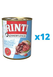 RINTI Kennerfleisch Poultry hearts serca drobiowe 12 x 800 g