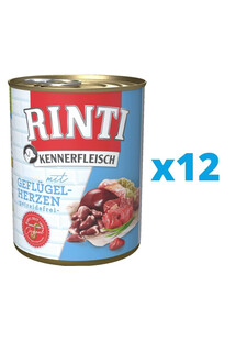 RINTI Kennerfleisch Poultry hearts serca drobiowe 12 x 400 g