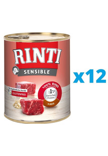 RINTI Sensible Wołowina z ryżem 12 x 800 g