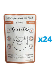 GUSSTO Cat Fresh Beef mokra karma dla kotów świeża wołowina 24x85 g