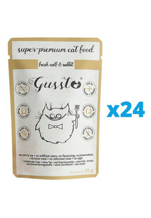 GUSSTO Cat Fresh Calf & Rabbit mokra karma dla kotów cielęcina i królik 24x85 g