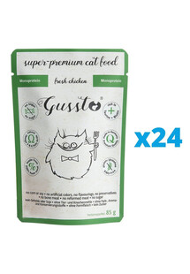 GUSSTO Cat Fresh Chicken mokra karma dla kotów świeży kurczak 24x85 g