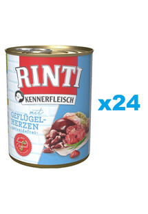 RINTI Kennerfleisch Poultry hearts serca drobiowe 24 x 400 g