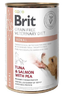 BRIT Veterinary Diet Renal Tuna&Salmon&Pea karma na nerki dla psa zestaw  24x400 g