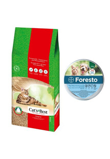 JRS Cat's best eco plus 40 l + BAYER FORESTO Obroża dla kota i psa przeciw kleszczom i pchłom poniżej 8 kg