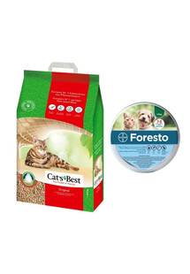 JRS Cat's best eco plus 20 l + BAYER FORESTO Obroża dla kota i psa przeciw kleszczom i pchłom poniżej 8 kg