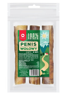 MACED Natural Penis wołowy cięty 3 szt. -  przysmak dla psa