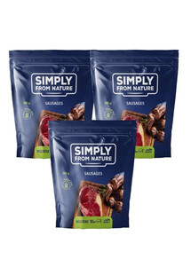 SIMPLY FROM NATURE Naturalne kiełbaski z mięsem dzika 3x300 g - przysmak dla psów dorosłych