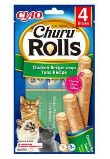 Churu Rolls Chicken 4x10g wrapy z kurczakiem i tuńczykiem dla kota