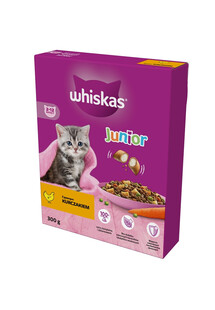 WHISKAS Junior 6x300 g sucha karma pełnoporcjowa z pysznym kurczakiem dla kociąt