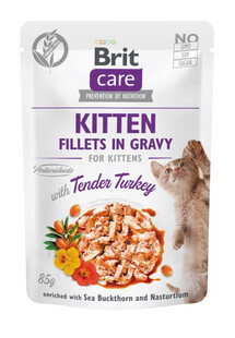 BRIT CARE Fillets in Gravy Kitten saszetki smak jagnięcina w sosie 24x85g dla kociąt