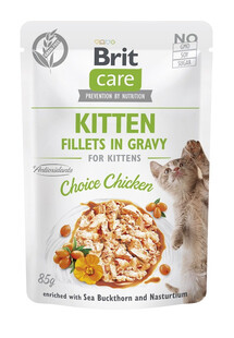 BRIT CARE Fillets in Gravy Kitten saszetki w sosie  dla kociąt zestaw 24x85g