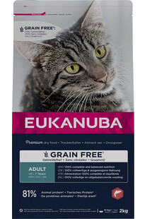 EUKANUBA Grain Free Adult Łosoś 2 kg sucha karma dla kotów dorosłych z łososiem