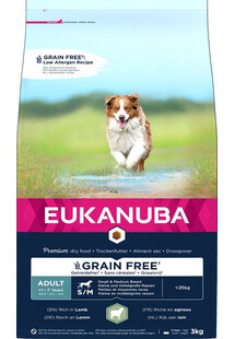 EUKANUBA GRAIN FREE ADULT, S/M, kurczak 3kg - sucha karma dla psów dorosłych, małych i średnich ras