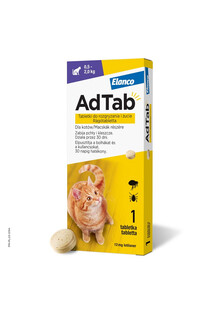 AdTab 12 mg tabletki na kleszcze i pchły do rozgryzania i żucia dla kotów (0,5–2,0 kg)