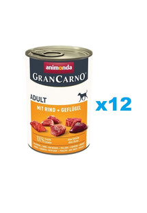 ANIMONDA Gran Carno Adult with Beef, Poultry 12x400 g z wołowiną i drobiem dla dorosłych psów