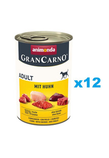 ANIMONDA Gran Carno Adult with Chicken 12x400 g z kurczakiem dla dorosłych psów