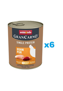 ANIMONDA Gran Carno Single Protein Adult Chicken pur 6x800 g kurczak dla dorosłych psów