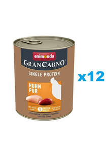 ANIMONDA Gran Carno Single Protein Adult Chicken pur 12x800 g kurczak dla dorosłych psów