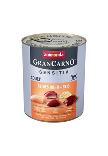 GranCarno Sensitiv Pure Chicken&Rice 800 g kurczak z ryżem dla dorosłych wrażliwych psów