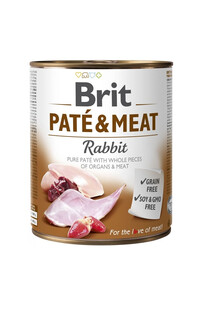 BRIT Pate&Meat rabbit pasztet 800 g mokra karma z królikiem dla psa