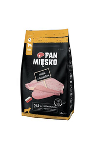 PAN MIĘSKO sucha karmadla psa  Indyk z bażantem S 3 kg