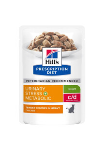 HILL'S PRESCRIPTION DIET c/d Multicare Stress + Metabolic Chicken 12x85 g w saszetkach Kurczak