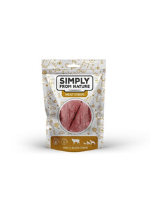 SIMPLY FROM NATURE Meat Strips - Mięsne paski dla psów z wołowiną i czarnuszką, 80 g