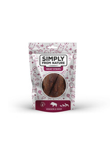 SIMPLY FROM NATURE Meat Strips - Mięsne paski dla psów z dziczyzną i konopiami, 80 g