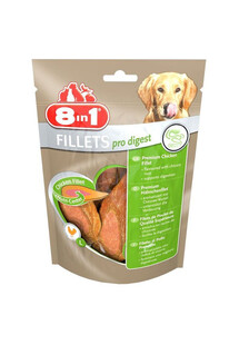 8in1 Fillets Pro Digest Chicken Snack 80 g - przysmak dla psów filety z kurczaka na lepsze trawienie 80g