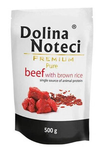 Dolina Noteci doypack pure wołowina z ryżem 500 g -karma dla psów dorosłych 500g