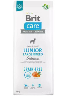 Brit care dog grain-free junior large breed salmon, 12kg - sucha karma dla szczeniąt, ras dużych, 12kg