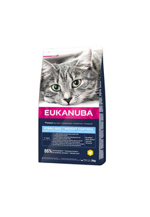 Eukanuba Adult Sterylised Rich in Chicken, 2 kg - sucha karma dla kotów sterylizowanych, 2kg