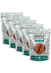 SIMPLY FROM NATURE Meat Strips Mięsne paski z indyka dla psów 5x80 g