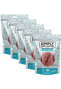 SIMPLY FROM NATURE Meat Strips Mięsne paski z baraniną i ryżem dla psów 5x80 g