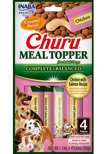 Dog Meal Topper Chicken Salmon 4x14 g kremowy dodatek z kurczakiem i łososiem do karmy dla psów