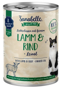 SANABELLE Lamb, Beef & Liniseed Oil 400 g - Mokra karma dla kotów z jagnięciną, wołowiną i olejem lnianym 400 g