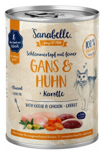 SANABELLE Goose, Chicken & Carrot 380 g - Mokra karma dla kotów, Gęś, kurczak i marchewka 380 g