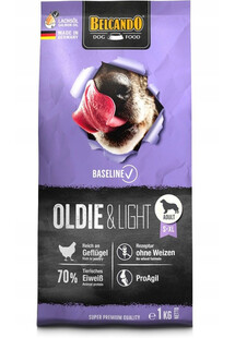 BELCANDO Baseline Oldie & Light, 1 kg - sucha karma dla dorosłych i starszych psów o niskim poziomie aktywności, 1 kg