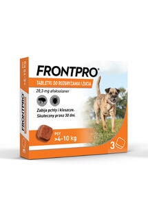 FRONTPRO DOG M tabletki na pchły i kleszcze dla psów 4-10 kg - 3szt